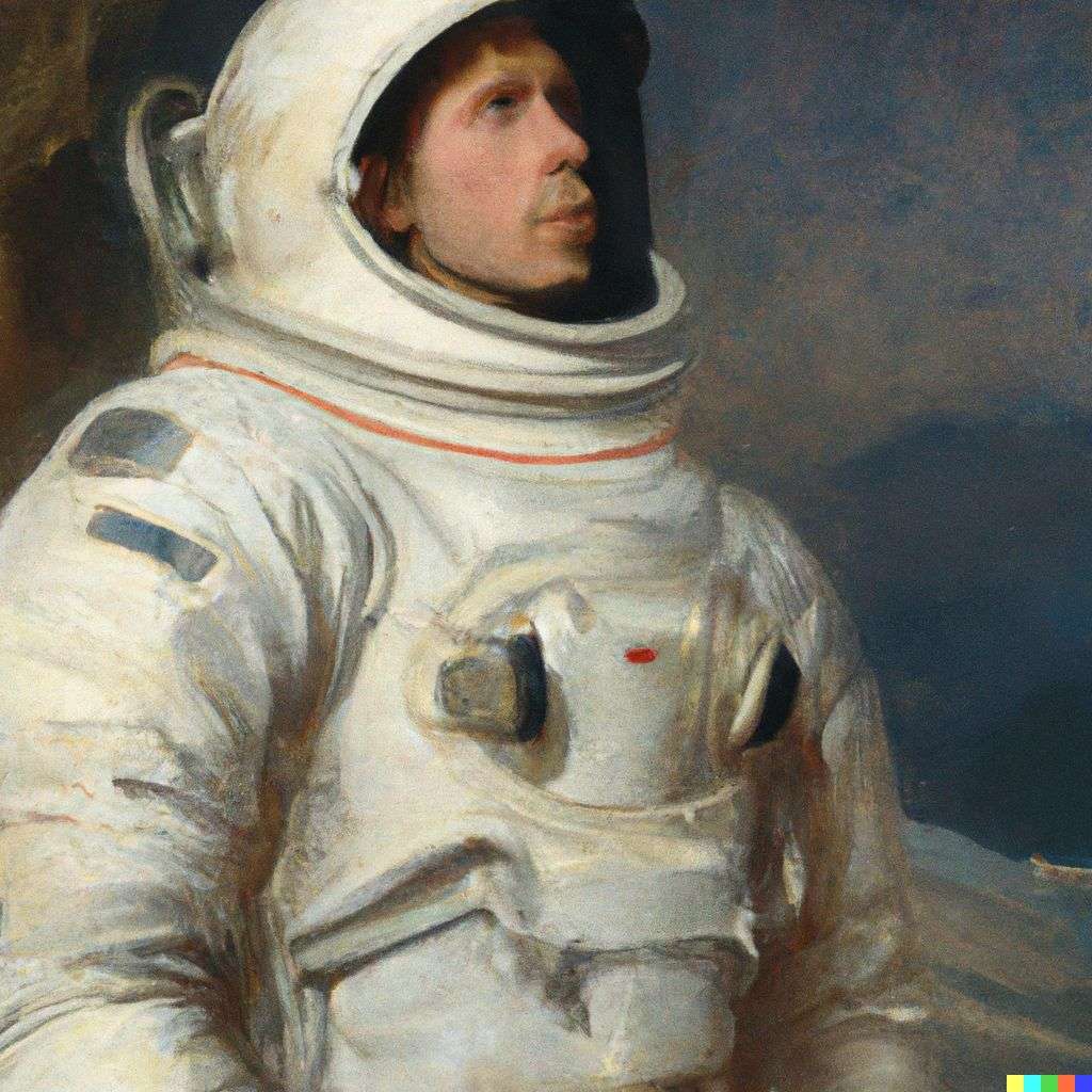 an astronaut, painting by Edmund Blair Leighton